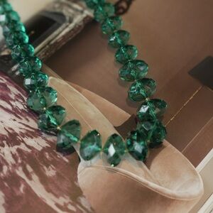 Vintage Green Crystal Necklace
